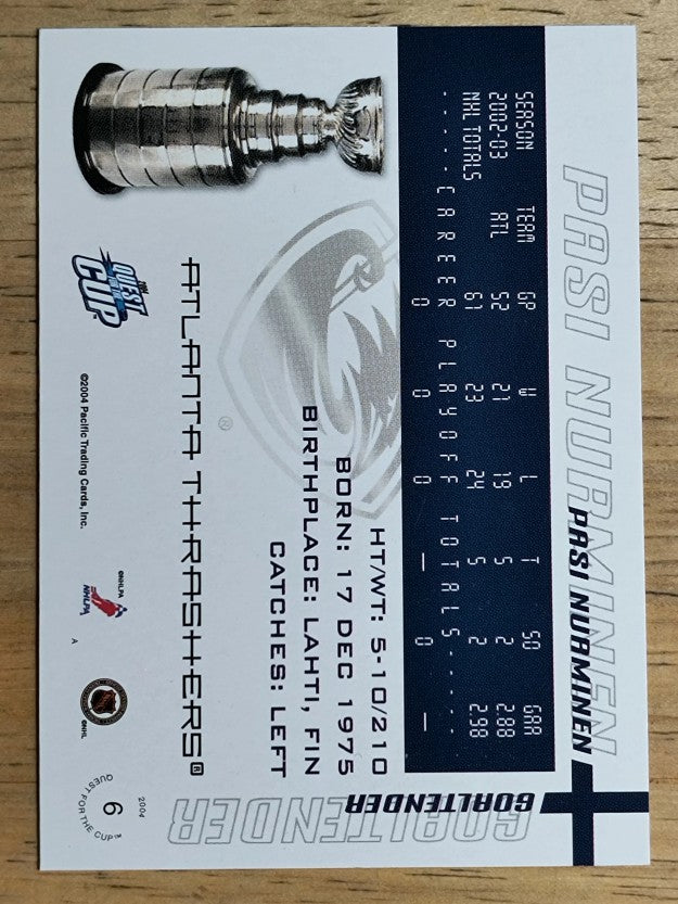 2003-04 Pacific Quest for the Cup #6 Pasi Nurminen
