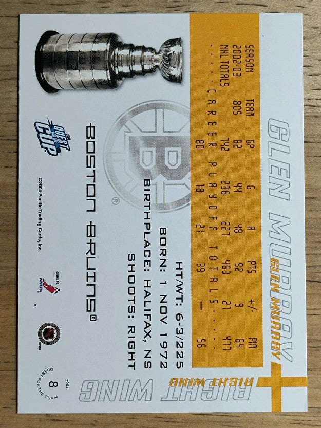 2003-04 Pacific Quest for the Cup #8 Glen Murray