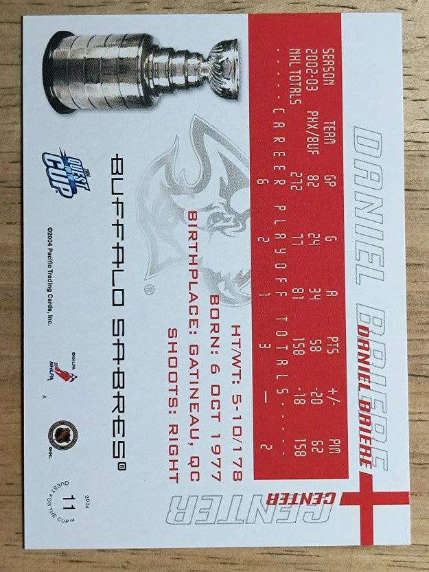 2003-04 Pacific Quest for the Cup #11 Daniel Briere