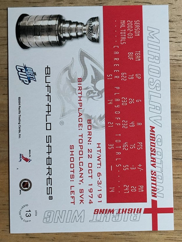 2003-04 Pacific Quest for the Cup #13 Miroslav Satan