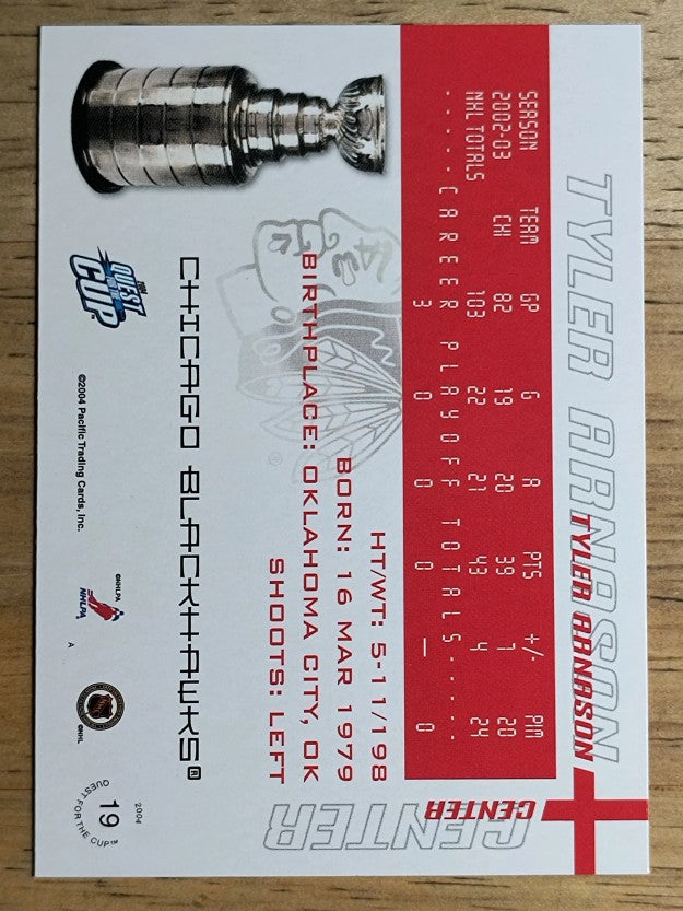 2003-04 Pacific Quest for the Cup #19 Tyler Arnason