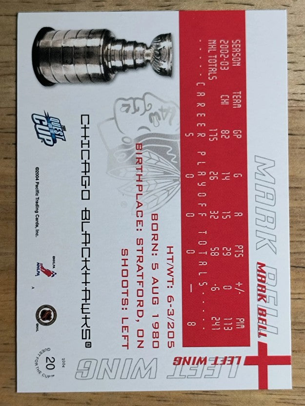 2003-04 Pacific Quest for the Cup #20 Mark Bell