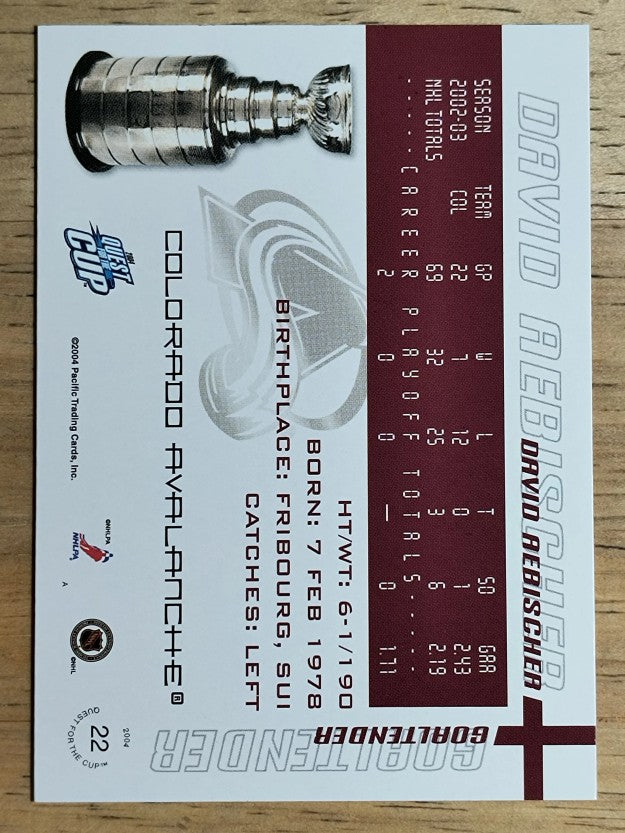 2003-04 Pacific Quest for the Cup #22 David Aebischer