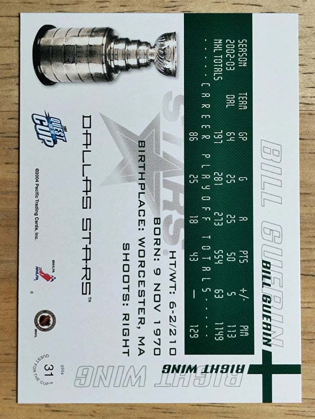 2003-04 Pacific Quest for the Cup #31 Bill Guerin