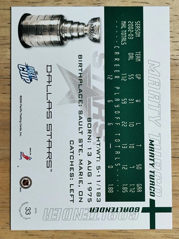 2003-04 Pacific Quest for the Cup #33 Marty Turco