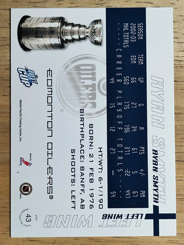 2003-04 Pacific Quest for the Cup #43 Ryan Smyth