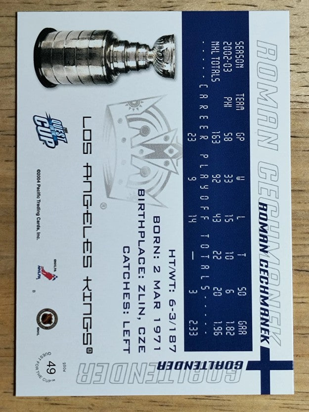 2003-04 Pacific Quest for the Cup #49 Roman Cechmanek