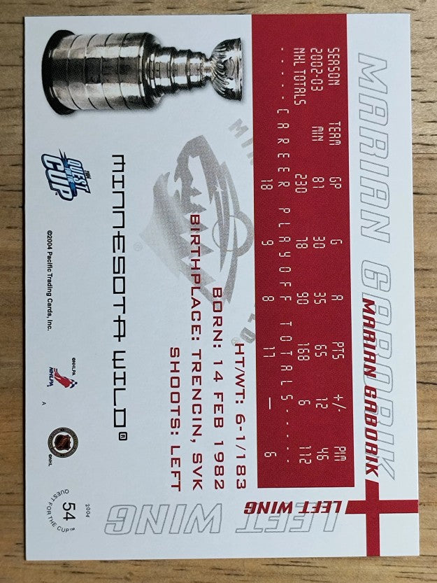 2003-04 Pacific Quest for the Cup #54 Marian Gaborik