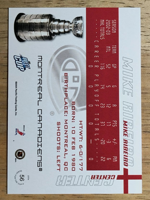 2003-04 Pacific Quest for the Cup #56 Mike Ribeiro