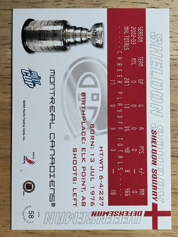 2003-04 Pacific Quest for the Cup #58 Sheldon Souray