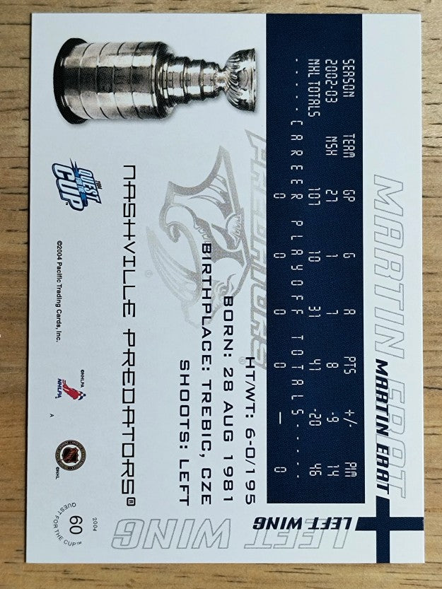 2003-04 Pacific Quest for the Cup #60 Martin Erat