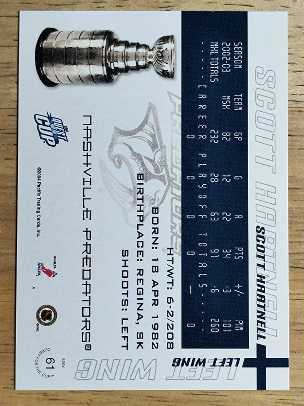 2003-04 Pacific Quest for the Cup #61 Scott Hartnell