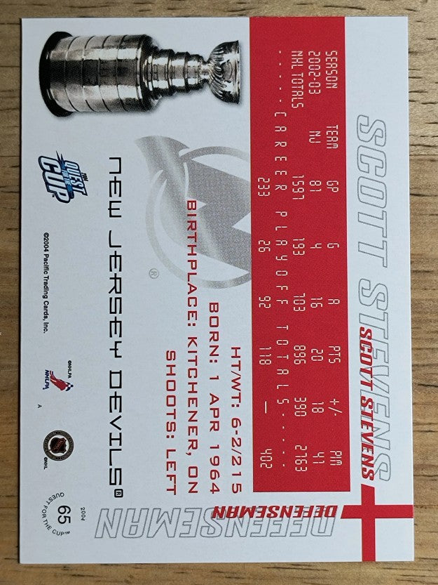 2003-04 Pacific Quest for the Cup #65 Scott Stevens
