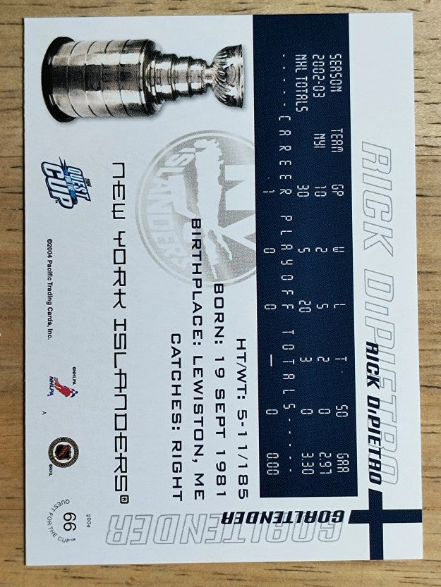 2003-04 Pacific Quest for the Cup #66 Rick DiPietro