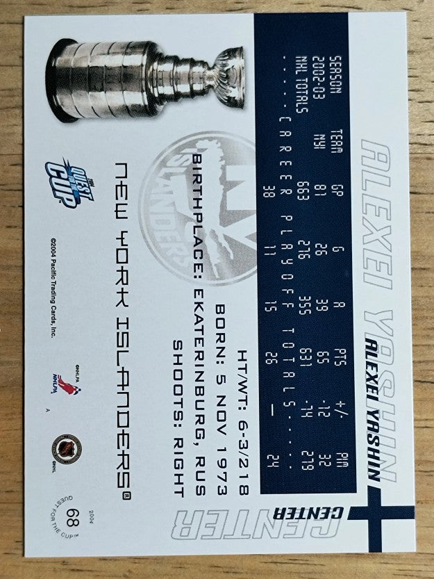 2003-04 Pacific Quest for the Cup #68 Alexei Yashin