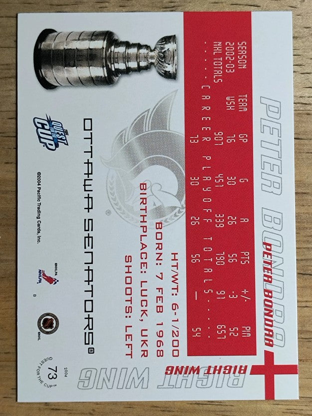 2003-04 Pacific Quest for the Cup #73 Peter Bondra