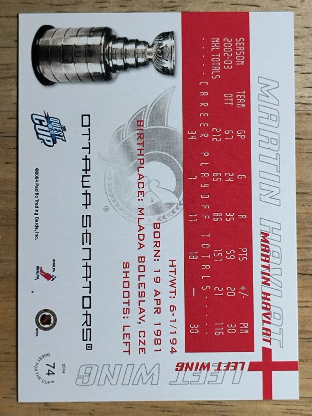 2003-04 Pacific Quest for the Cup #74 Martin Havlat
