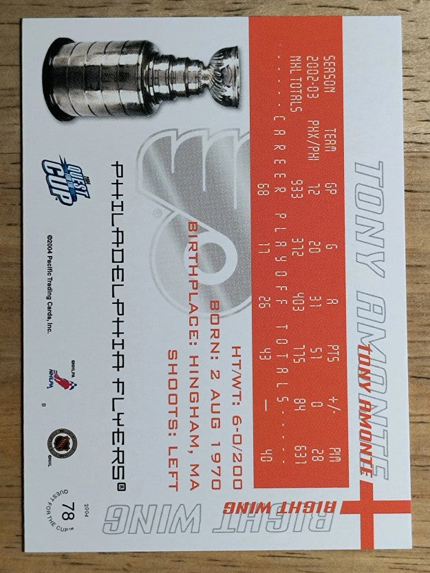 2003-04 Pacific Quest for the Cup #78 Tony Amonte
