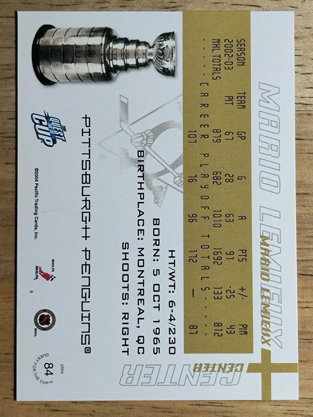 2003-04 Pacific Quest for the Cup #84 Mario Lemieux