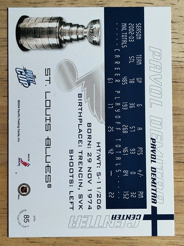 2003-04 Pacific Quest for the Cup #85 Pavol Demitra
