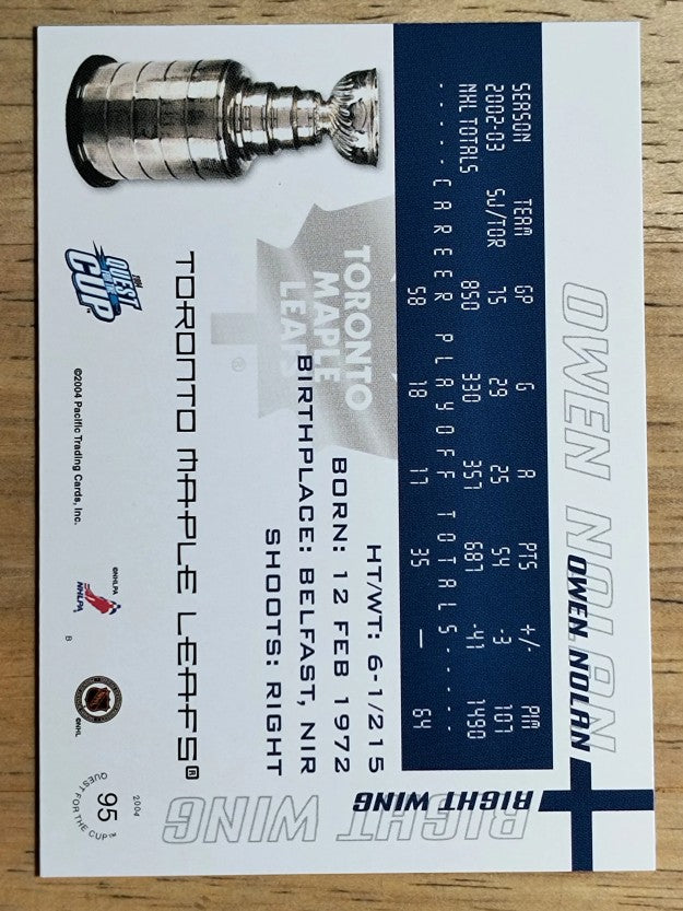 2003-04 Pacific Quest for the Cup #95 Owen Nolan