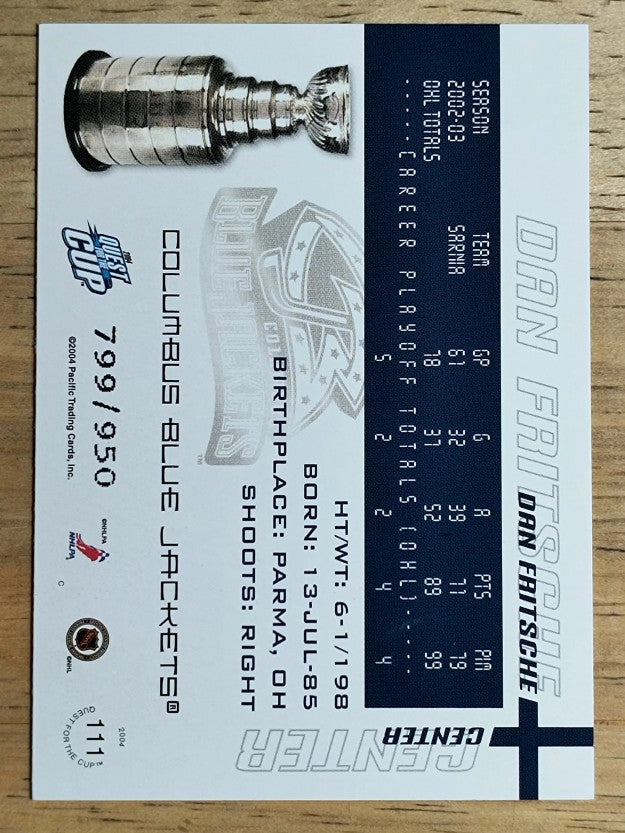 2003-04 Pacific Quest for the Cup #111 Dan Fritsche RC