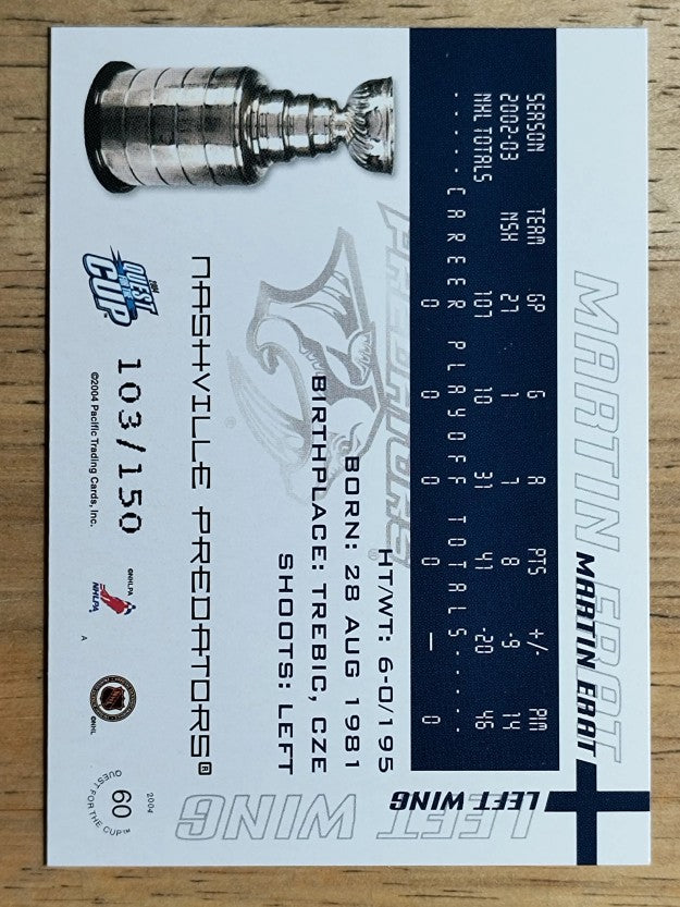 2003-04 Pacific Quest for the Cup Blue #60 Martin Erat