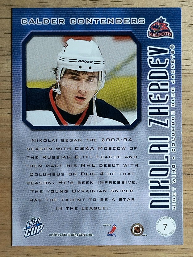 2003-04 Pacific Quest for the Cup Calder Contenders #7 Nikolai Zherdev