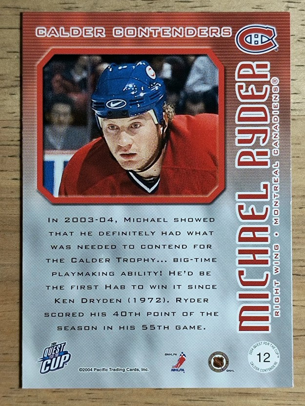 2003-04 Pacific Quest for the Cup Calder Contenders #12 Michael Ryder