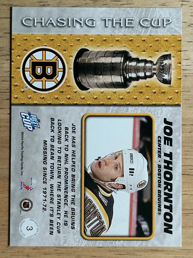 2003-04 Pacific Quest for the Cup Chasing the Cup #3 Joe Thornton