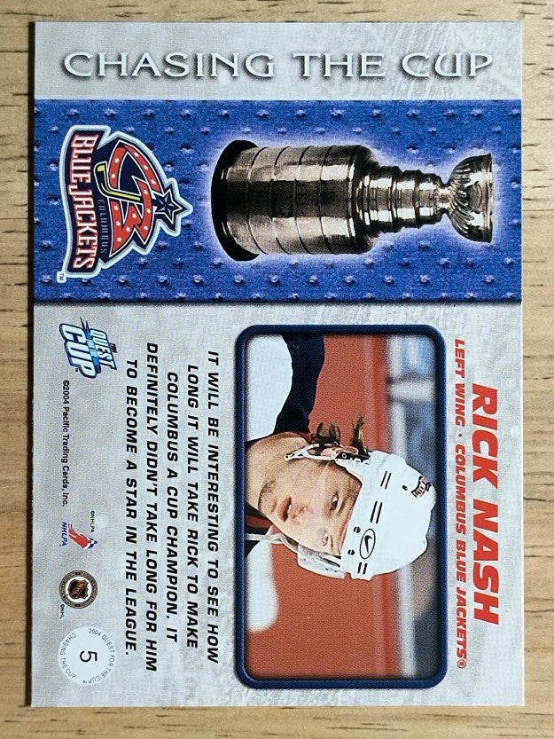 2003-04 Pacific Quest for the Cup Chasing the Cup #5 Rick Nash