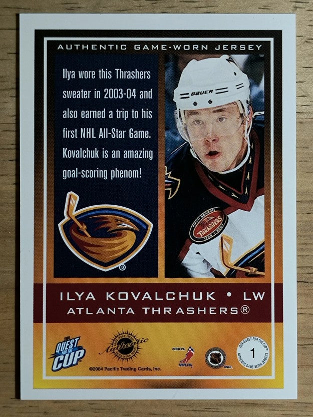 2003-04 Pacific Quest for the Cup Jerseys #1 Ilya Kovalchuk SP