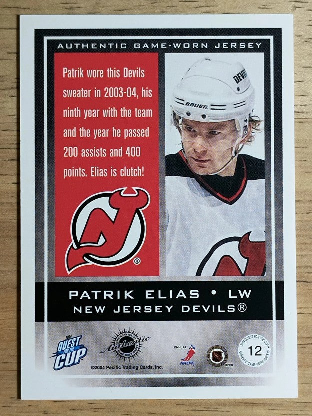 2003-04 Pacific Quest for the Cup Jerseys #12 Patrik Elias