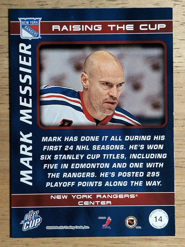 2003-04 Pacific Quest for the Cup Raising the Cup #14 Mark Messier