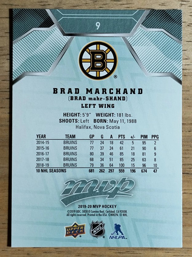2019-20 Upper Deck MVP #9 Brad Marchand