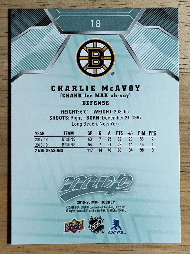 2019-20 Upper Deck MVP #18 Charlie McAvoy