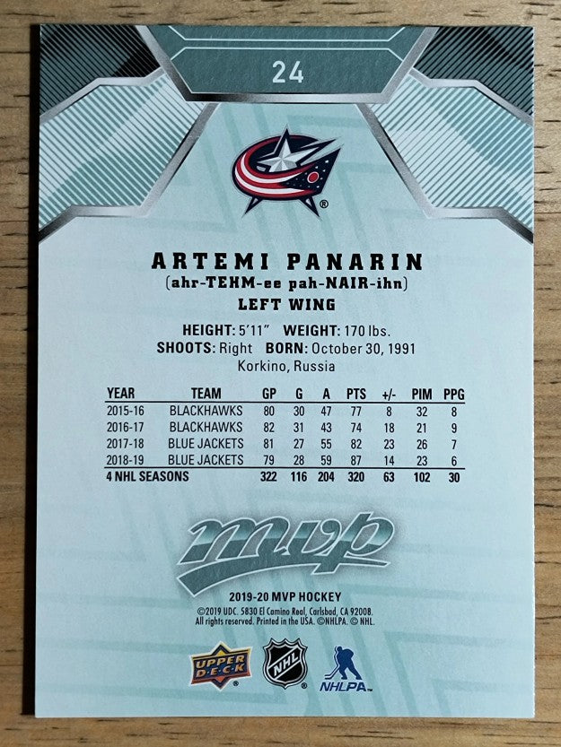 2019-20 Upper Deck MVP #24 Artemi Panarin