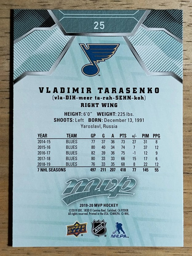 2019-20 Upper Deck MVP #25 Vladimir Tarasenko