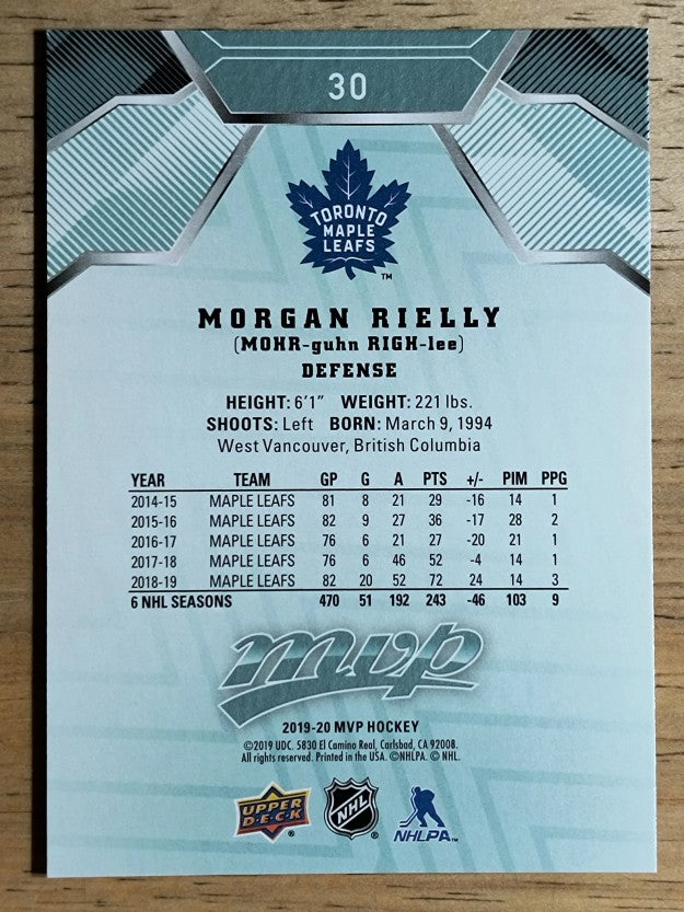 2019-20 Upper Deck MVP #30 Morgan Rielly