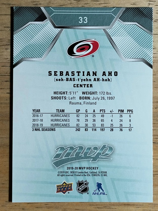 2019-20 Upper Deck MVP #33 Sebastian Aho