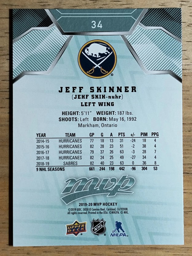 2019-20 Upper Deck MVP #34 Jeff Skinner