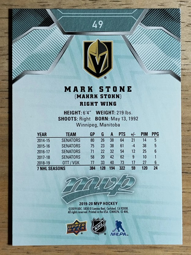 2019-20 Upper Deck MVP #49 Mark Stone
