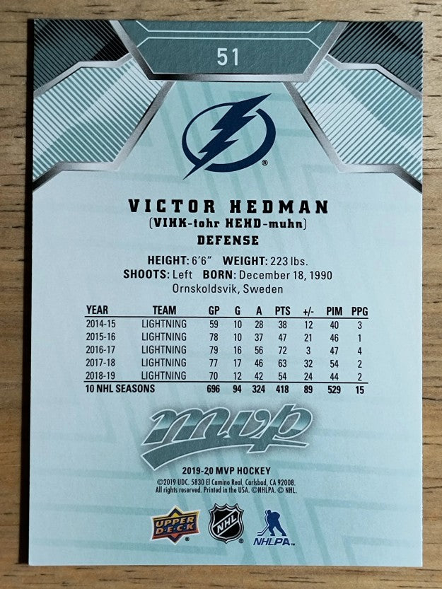 2019-20 Upper Deck MVP #51 Victor Hedman