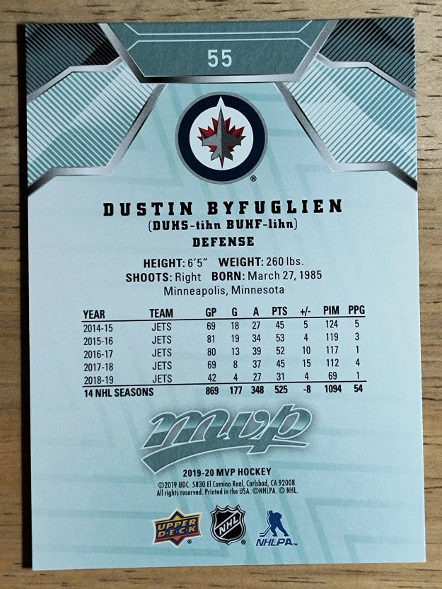 2019-20 Upper Deck MVP #55 Dustin Byfuglien