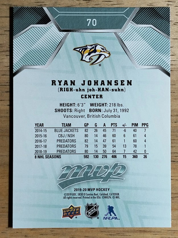 2019-20 Upper Deck MVP #70 Ryan Johansen