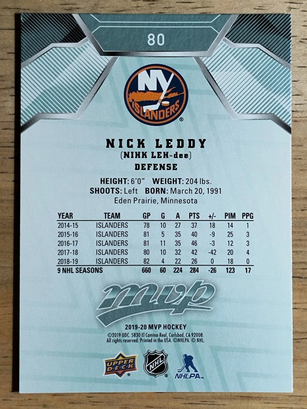 2019-20 Upper Deck MVP #80 Nick Leddy