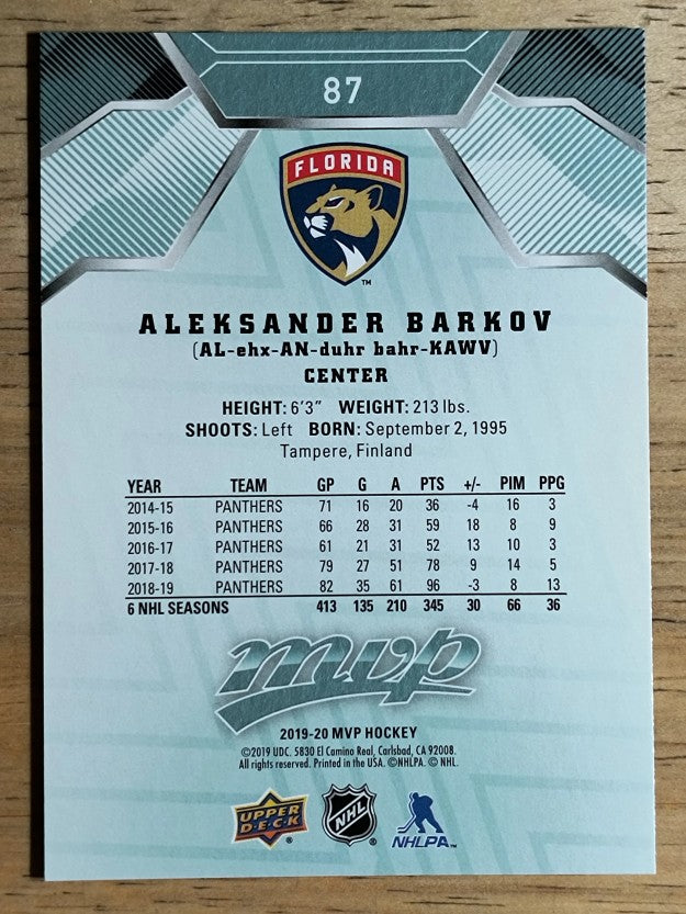 2019-20 Upper Deck MVP #87 Aleksander Barkov
