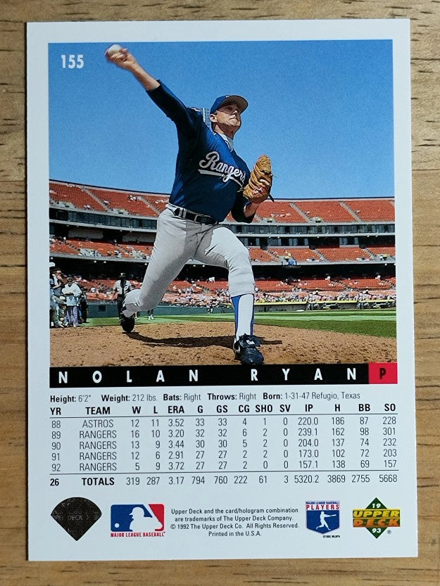 1993 Upper Deck #155 Nolan Ryan