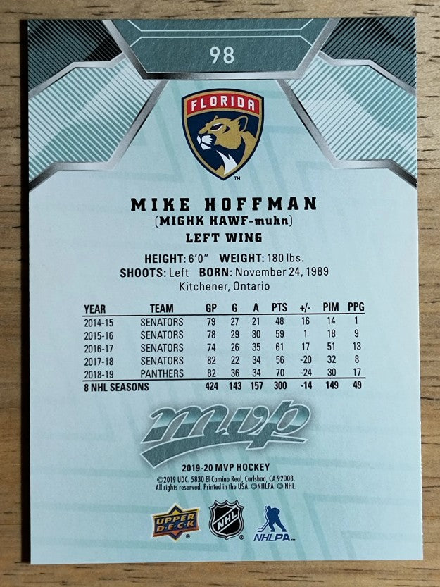 2019-20 Upper Deck MVP #98 Mike Hoffman