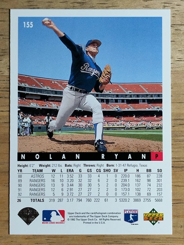 1993 Upper Deck #155 Nolan Ryan